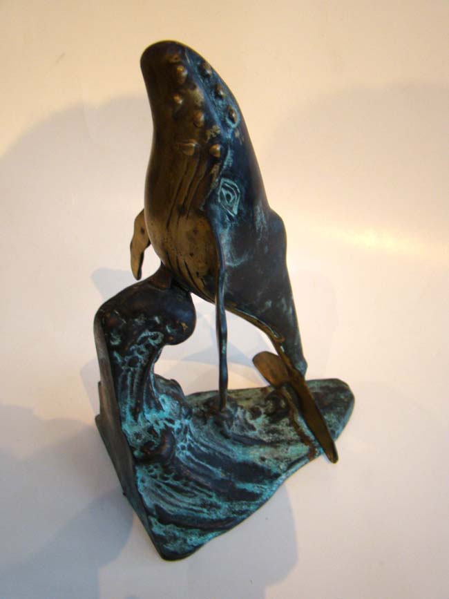A wonderful pair of bronze "Humpback" whale bookends — image 2